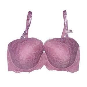 Victoria's Secret Twinkle Strap Lace Classic-Coverage Demi Bra Dusk Mauve 36DDD
